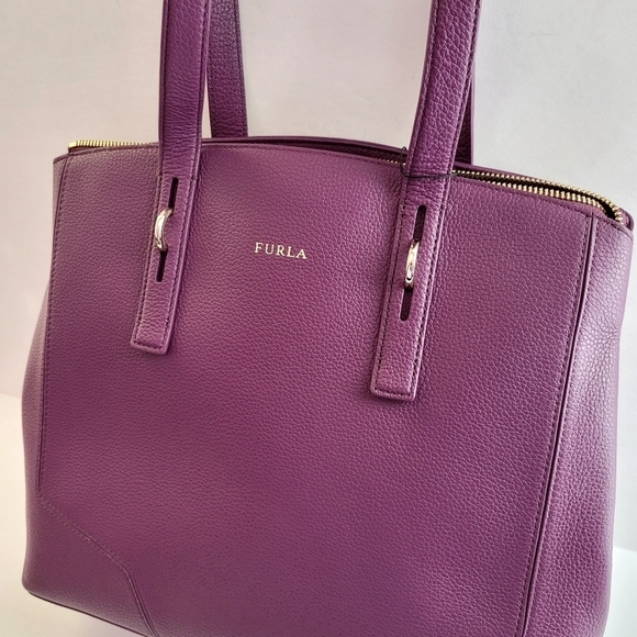 Furla Leather Shoulder Bag Purple - Picture 1 of 13